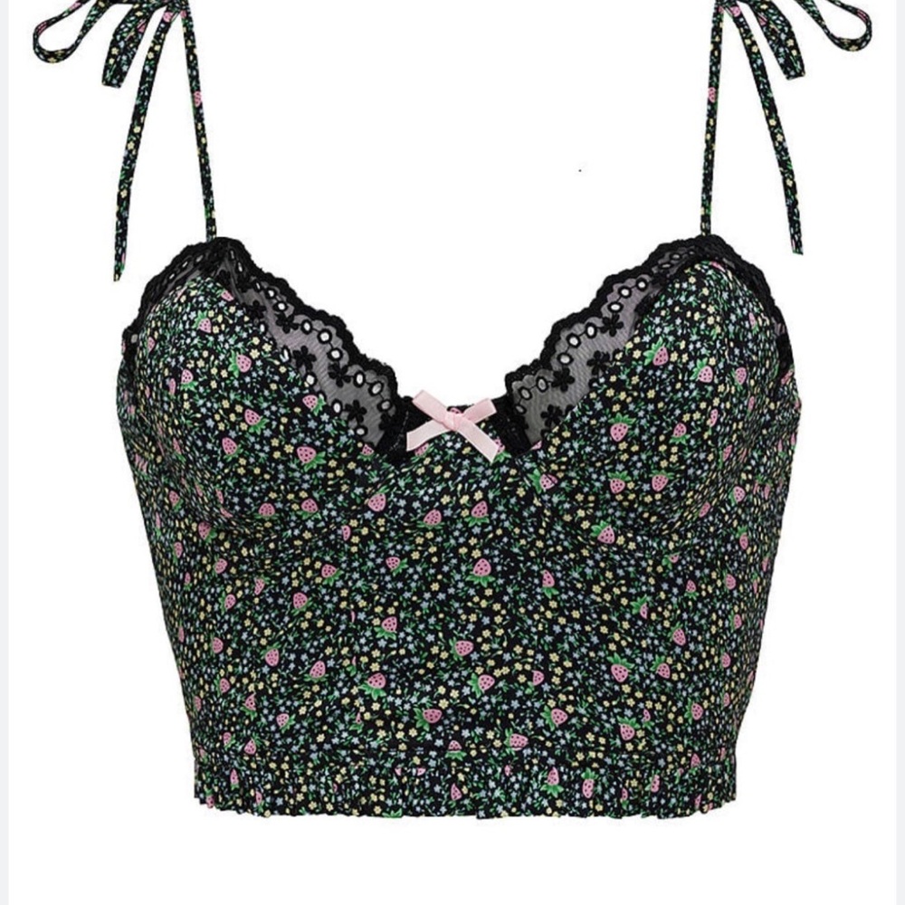 For Love And Lemons Black Floral Camisole Small - Picture 1 of 16